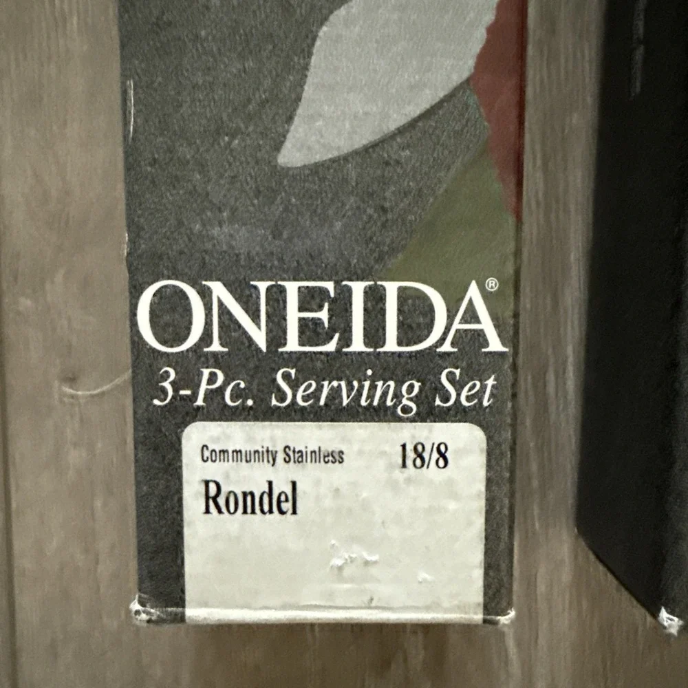 NIB Oneida Rondel 4‎ Piece Serving & Hostess Set 18/8 Stainless Flatware NEW